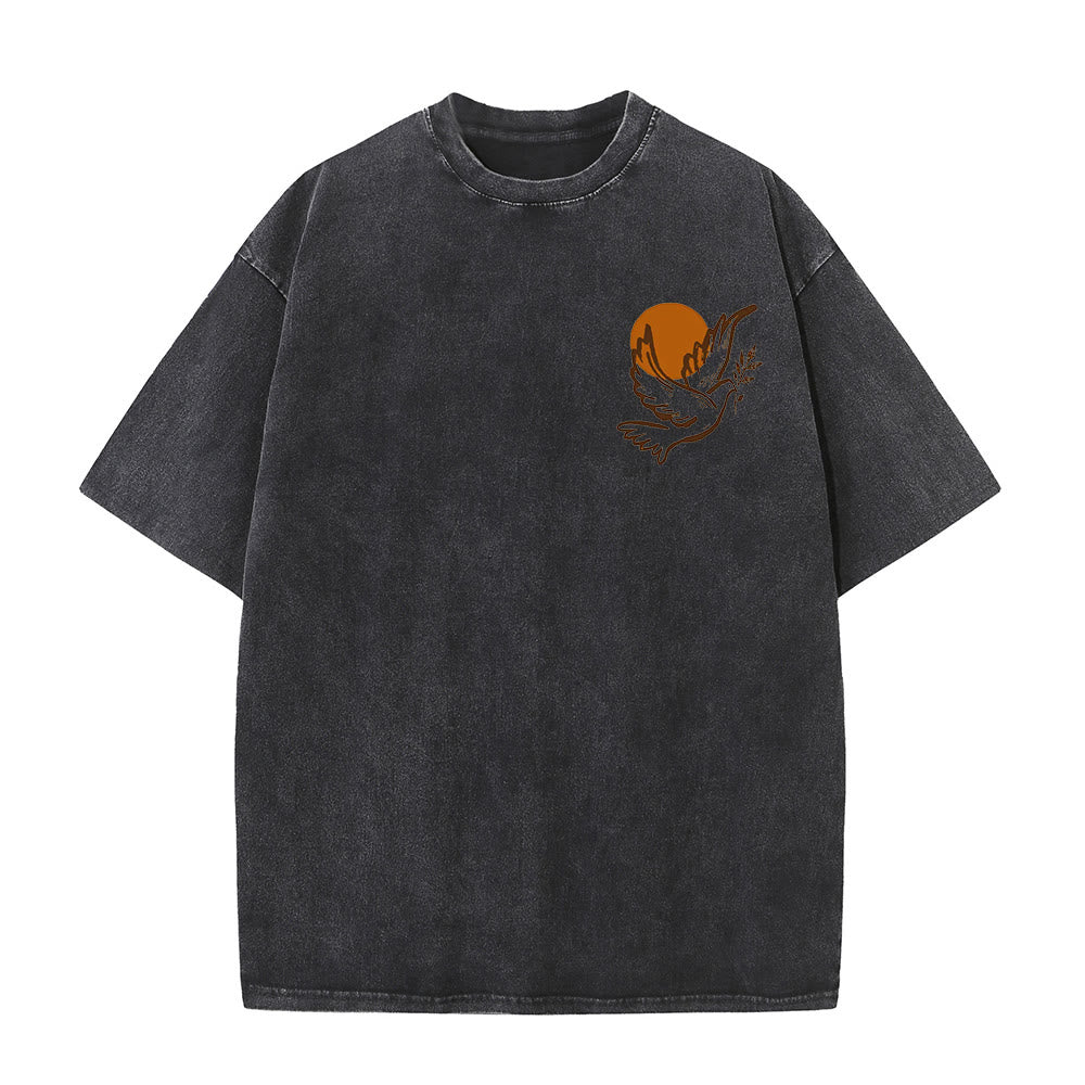 Christianartworkshop Spirit of the Lord and Freedom Unisex Washed T-Shirt