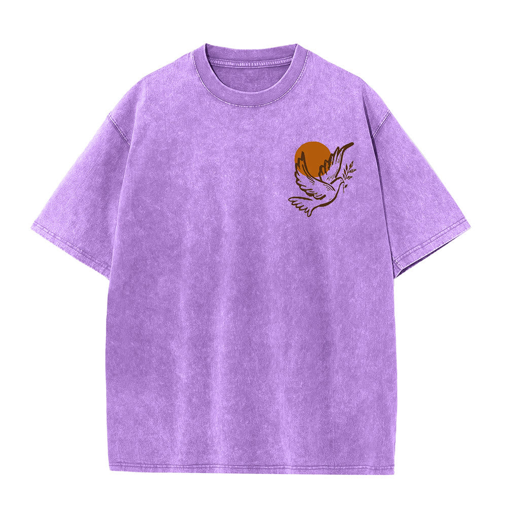 Christianartworkshop Spirit of the Lord and Freedom Unisex Washed T-Shirt