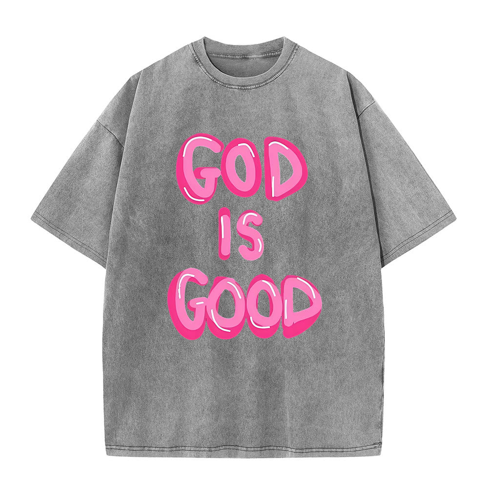 Christianartworkshop God Is Good Unisex Washed T-Shirt