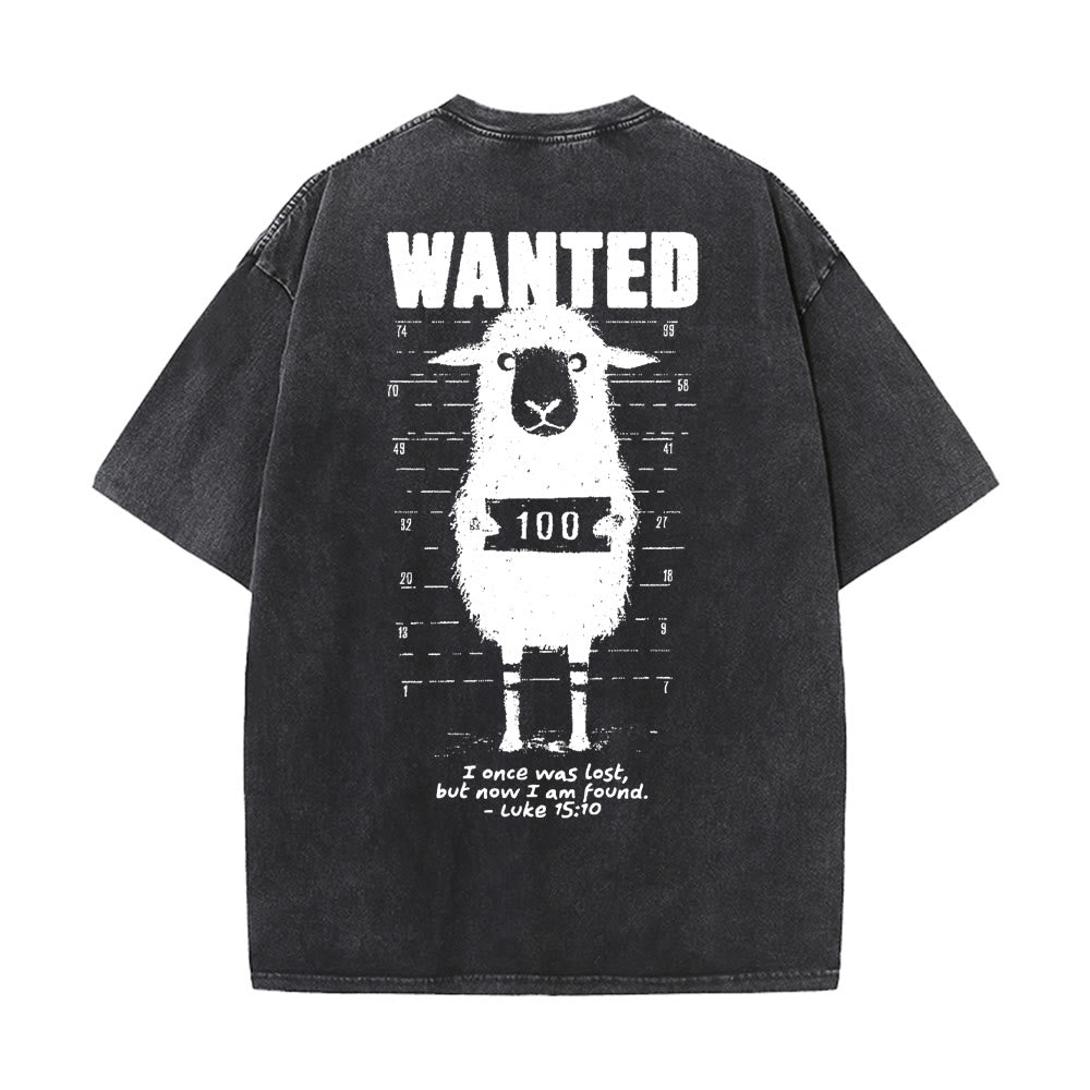 Christianartworkshop Wanted Sheep Unisex Washed T-shirt