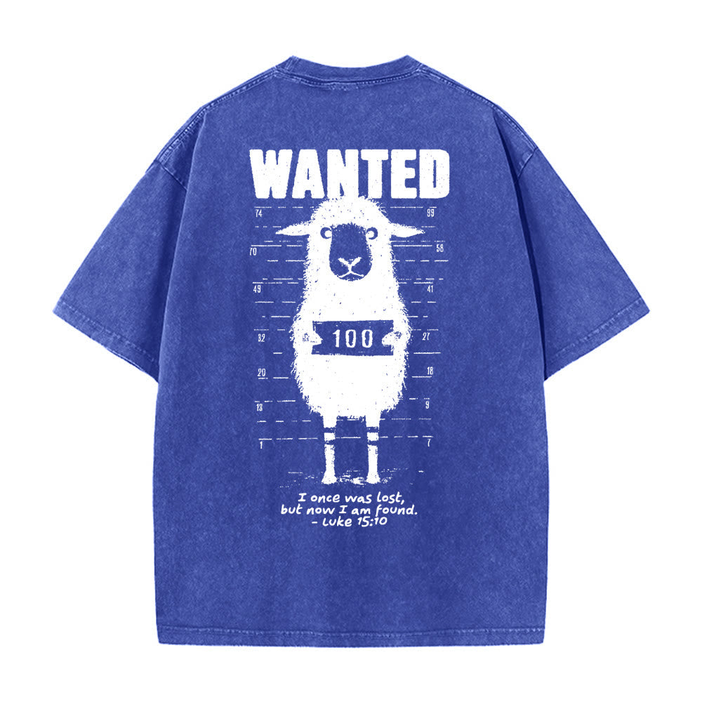 Christianartworkshop Wanted Sheep Unisex Washed T-shirt