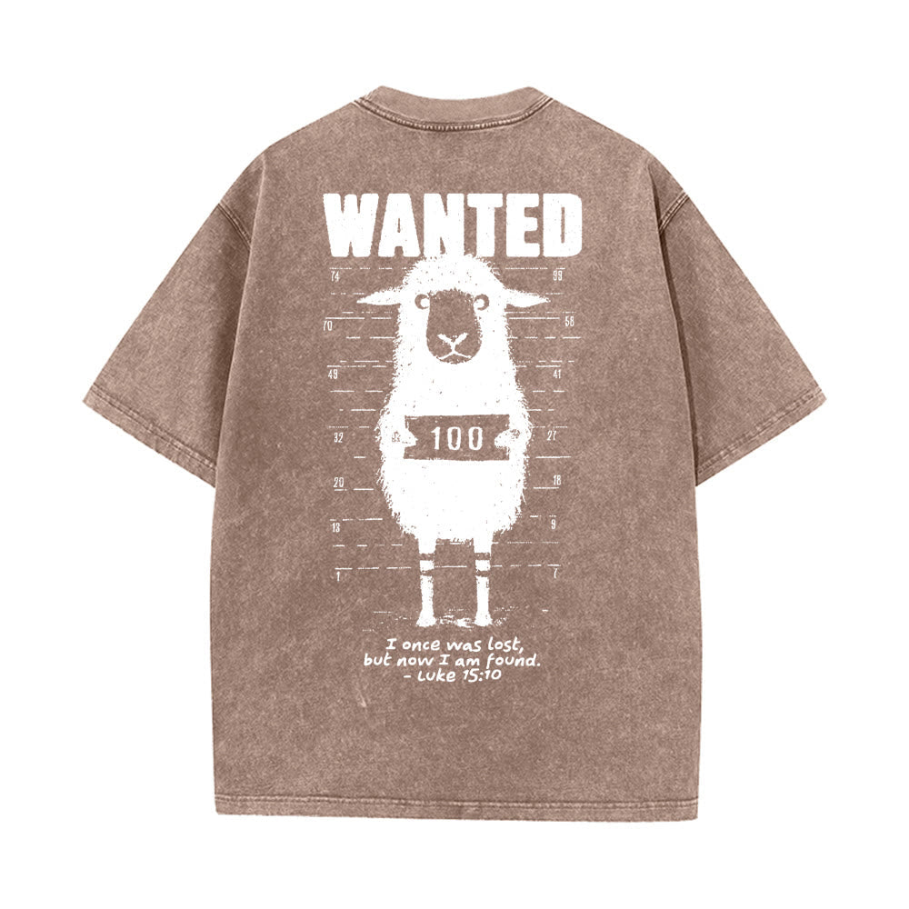 Christianartworkshop Wanted Sheep Unisex Washed T-shirt
