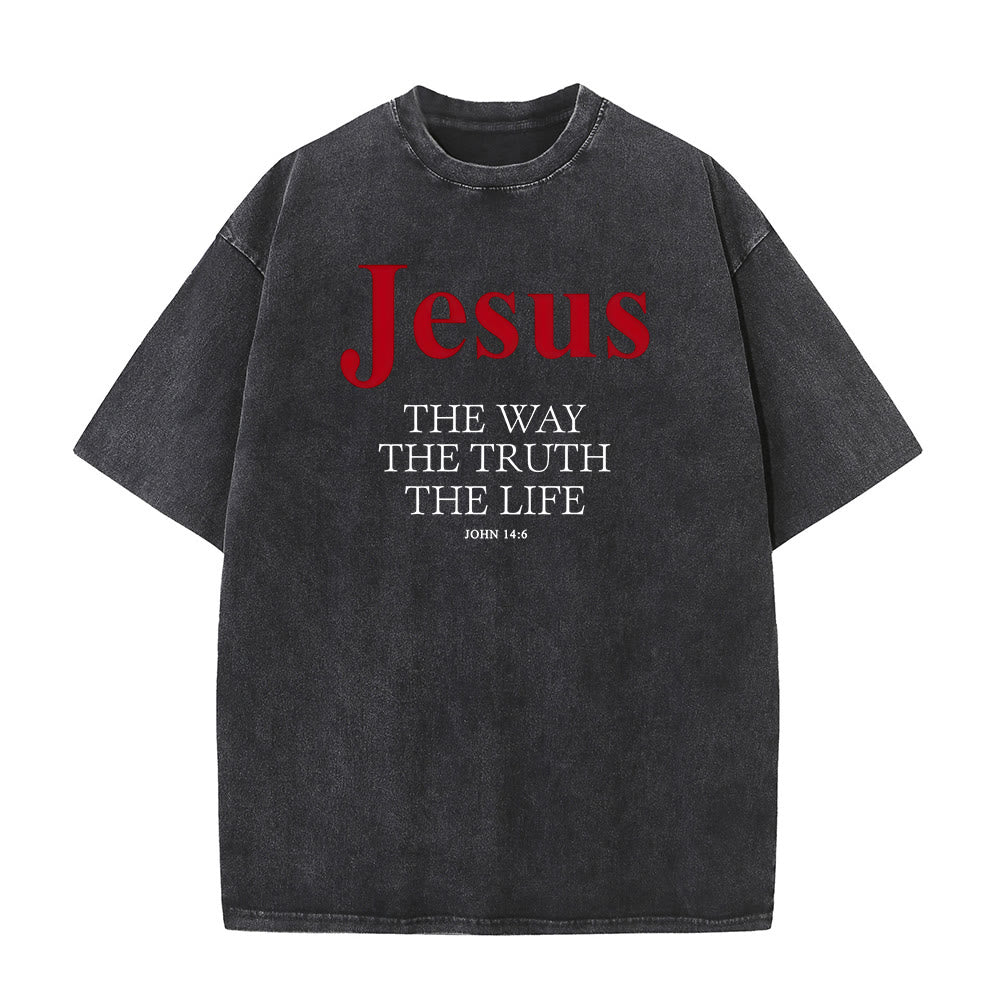 Christianartworkshop Jesus The Way The Truth The Life Unisex Washed T - Shirt