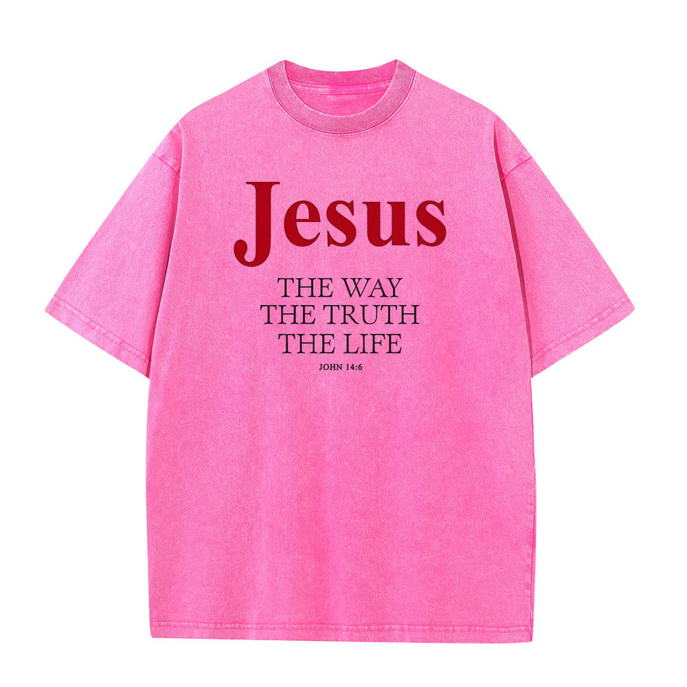 Christianartworkshop Jesus The Way The Truth The Life Unisex Washed T - Shirt