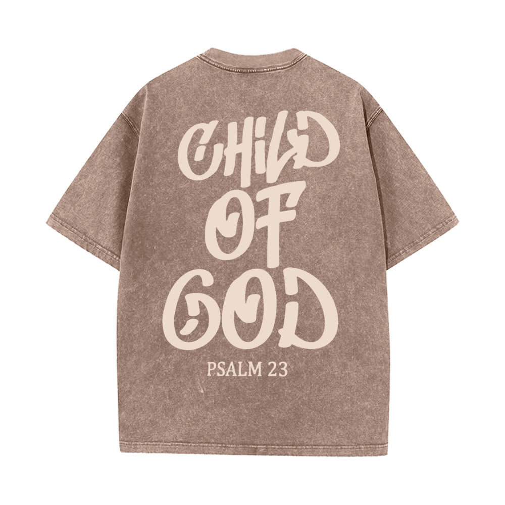 Christianartworkshop Chic Spiritual Child of God Psalm 23 Unisex Washed T-Shirt