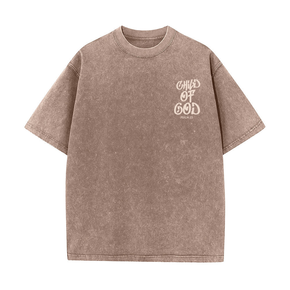 Christianartworkshop Chic Spiritual Child of God Psalm 23 Unisex Washed T-Shirt