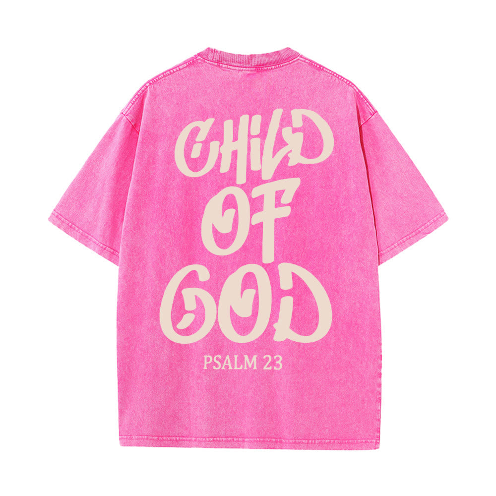 Christianartworkshop Chic Spiritual Child of God Psalm 23 Unisex Washed T-Shirt