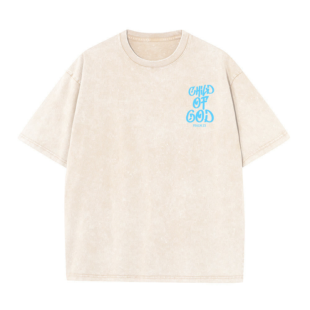 Christianartworkshop Chic Spiritual Child of God Psalm 23 Unisex Washed T-Shirt
