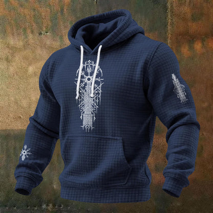 WorldNorse Viking Vegvisir Geometry Waffle Hoodie
