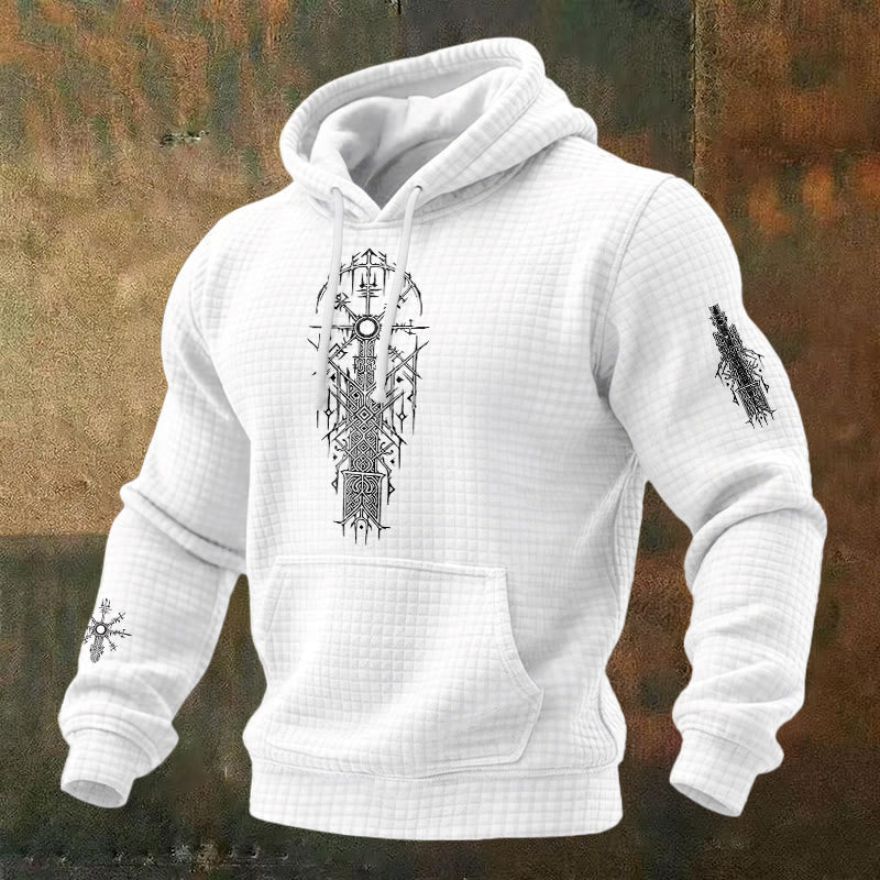 WorldNorse Viking Vegvisir Geometry Waffle Hoodie