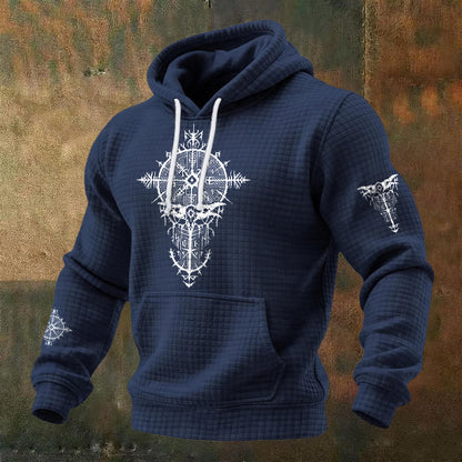 WorldNorse Norse Rune Geometric Waffle Hoodie