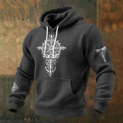 WorldNorse Norse Rune Geometric Waffle Hoodie