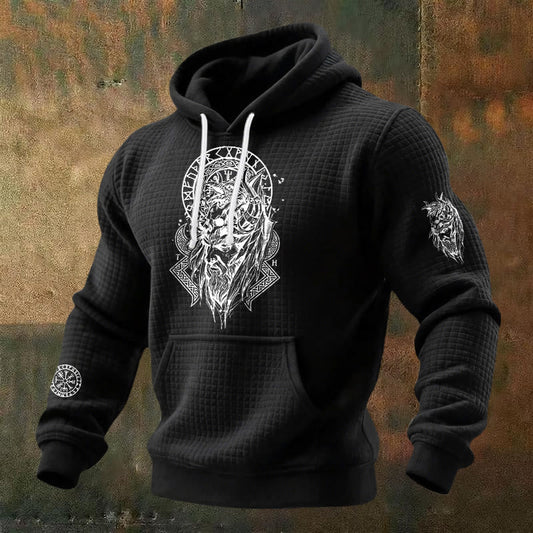 WorldNorse Norse Fenrir Totem Waffle Hoodie
