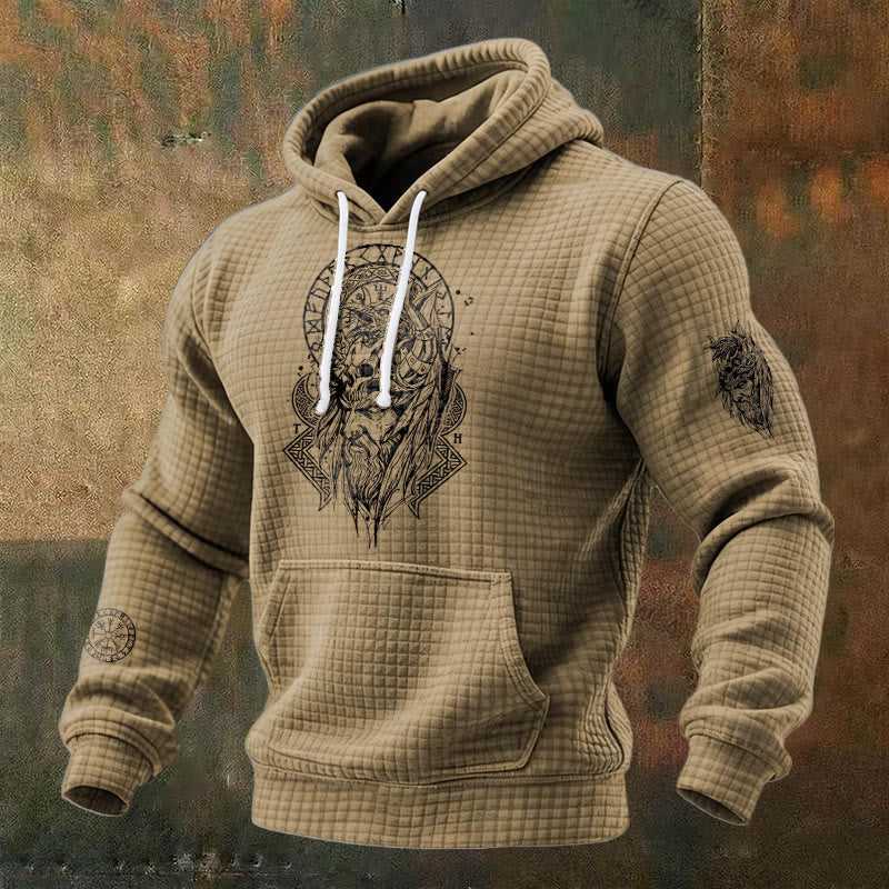 WorldNorse Norse Fenrir Totem Waffle Hoodie