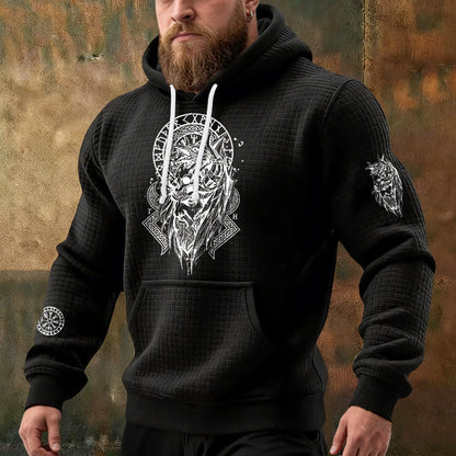WorldNorse Norse Fenrir Totem Waffle Hoodie