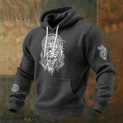 WorldNorse Norse Fenrir Totem Waffle Hoodie