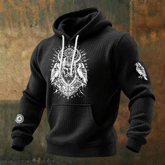 WorldNorse Norse Huginn & Muninn Waffle Hoodie