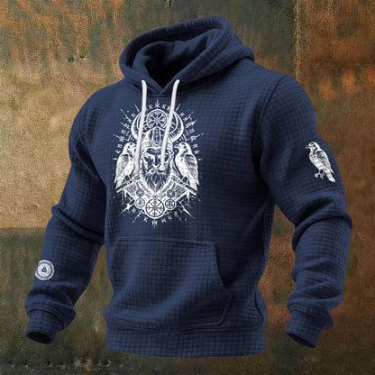 WorldNorse Norse Huginn & Muninn Waffle Hoodie