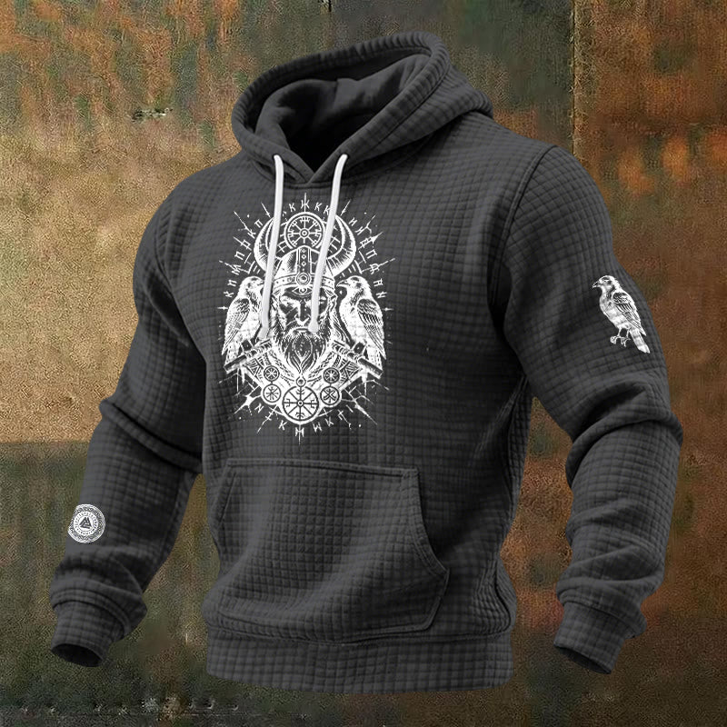 WorldNorse Norse Huginn & Muninn Waffle Hoodie