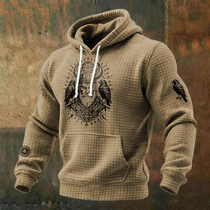 WorldNorse Norse Huginn & Muninn Waffle Hoodie
