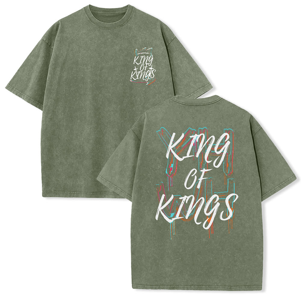 Christianartworkshop King Of Kings Unisex Washed T-shirt