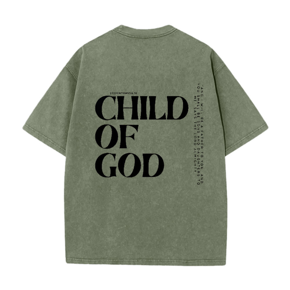 Christianartworkshop Child of God Graphic Unisex Washed T-Shirt