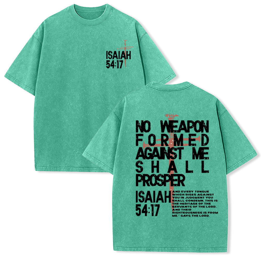 Christianartworkshop No Weapon Formed Against Me Graphic Unisex Washed T-Shirt