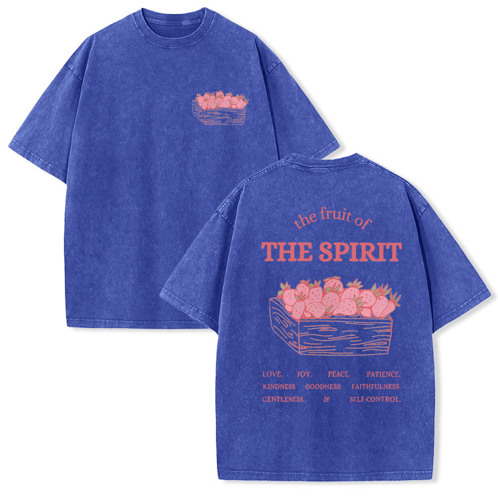 Christianartworkshop Fruit Of The Spirit Unisex Washed T-Shirt