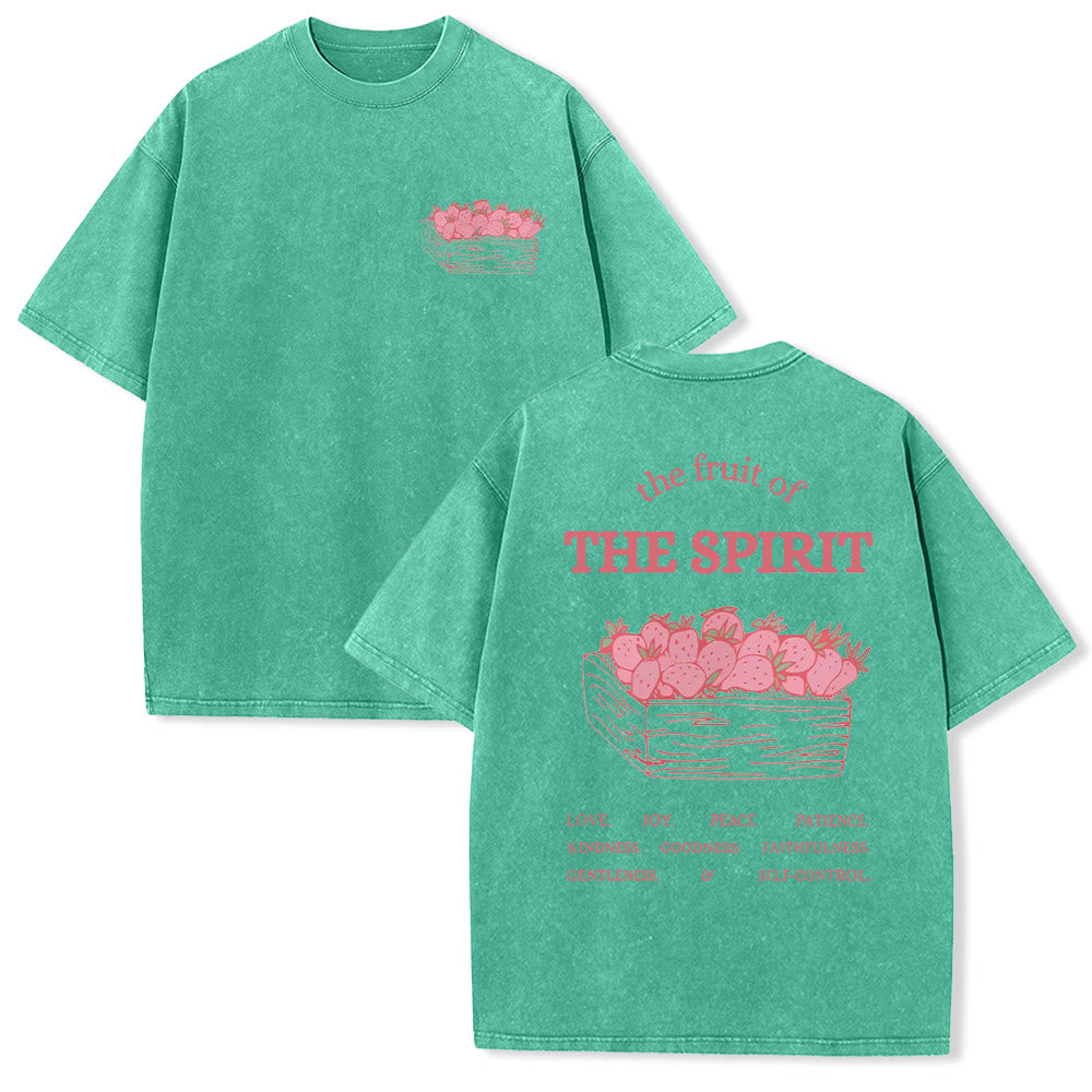 Christianartworkshop Fruit Of The Spirit Unisex Washed T-Shirt
