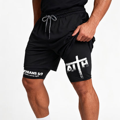 Christianartworkshop Faith Is Our Strength Performance Shorts