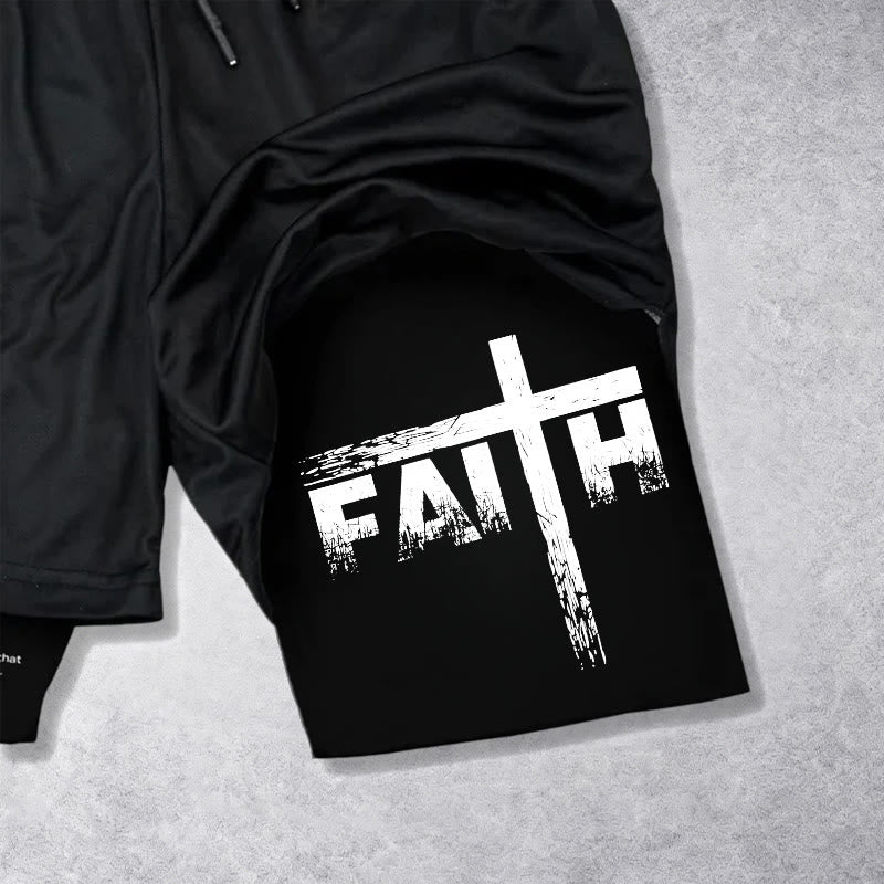 Christianartworkshop Faith Is Our Strength Performance Shorts
