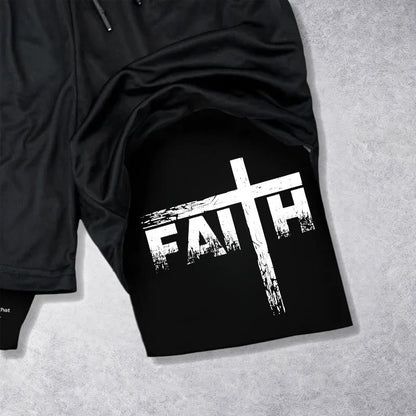 Christianartworkshop Faith Is Our Strength Performance Shorts