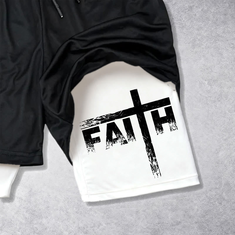 Christianartworkshop Faith Is Our Strength Performance Shorts