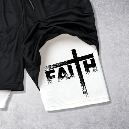 Christianartworkshop Faith Is Our Strength Performance Shorts