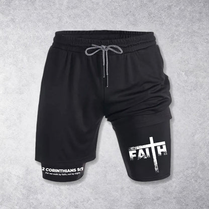Christianartworkshop Faith Is Our Strength Performance Shorts