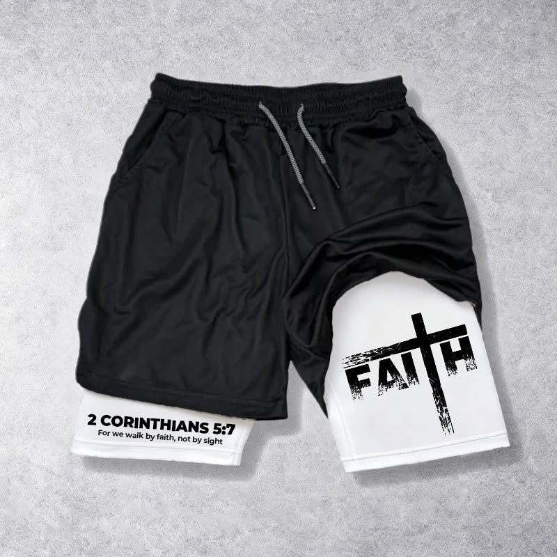 Christianartworkshop Faith Is Our Strength Performance Shorts