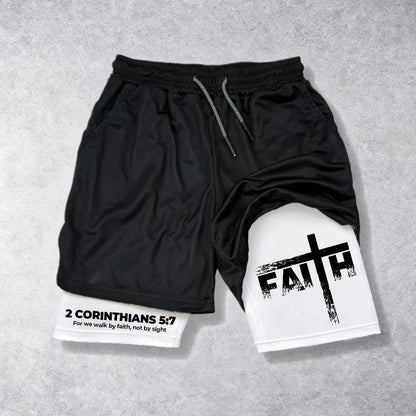 Christianartworkshop Faith Is Our Strength Performance Shorts