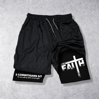 Christianartworkshop Faith Is Our Strength Performance Shorts