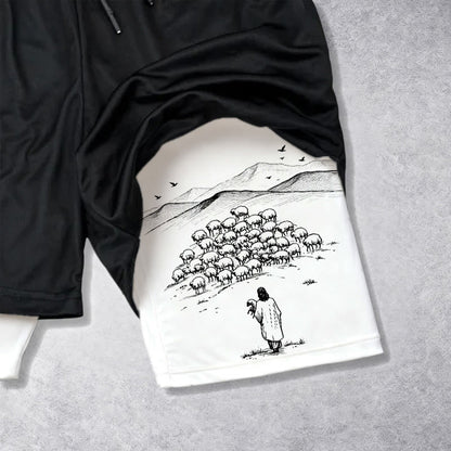 Christianartworkshop Psalm 23 Faithful Shepherd Printed Shorts