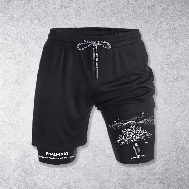 Christianartworkshop Psalm 23 Faithful Shepherd Printed Shorts