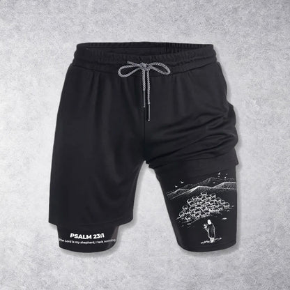 Christianartworkshop Psalm 23 Faithful Shepherd Printed Shorts