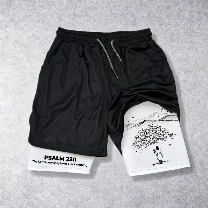 Christianartworkshop Psalm 23 Faithful Shepherd Printed Shorts