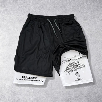 Christianartworkshop Psalm 23 Faithful Shepherd Printed Shorts