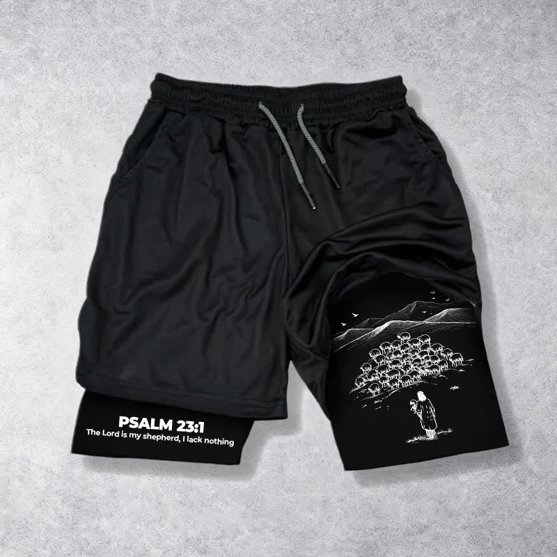 Christianartworkshop Psalm 23 Faithful Shepherd Printed Shorts