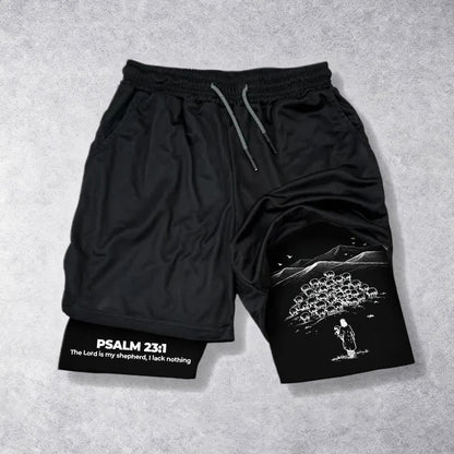 Christianartworkshop Psalm 23 Faithful Shepherd Printed Shorts