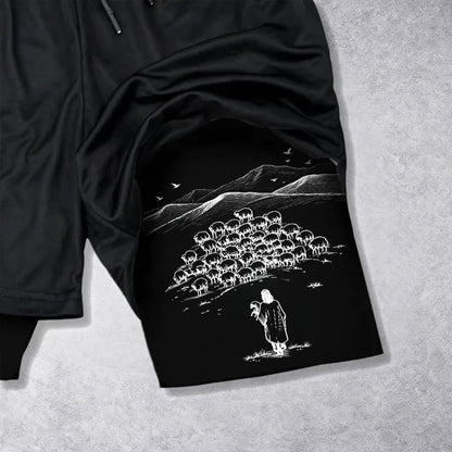 Christianartworkshop Psalm 23 Faithful Shepherd Printed Shorts