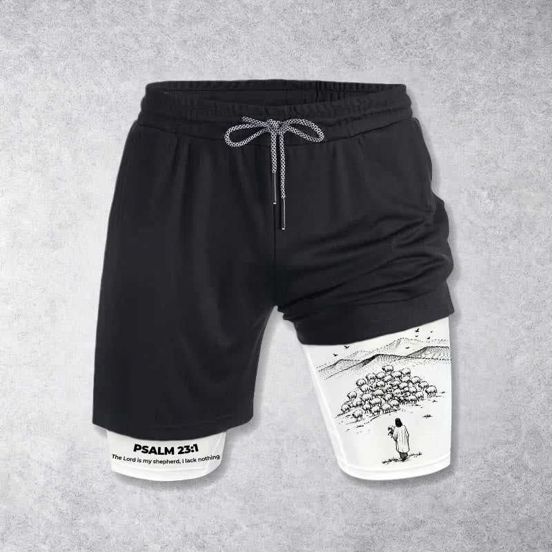 Christianartworkshop Psalm 23 Faithful Shepherd Printed Shorts