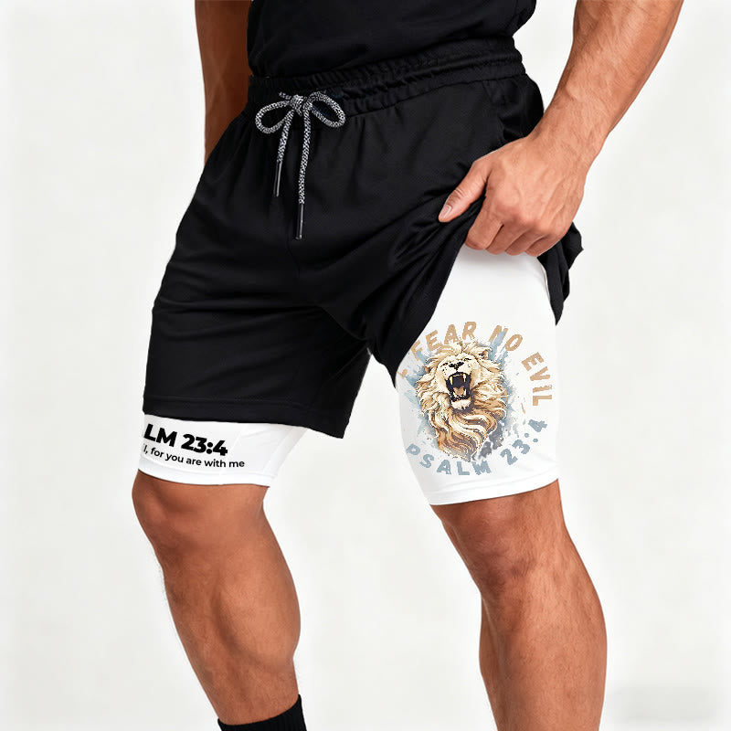 Christianartworkshop Psalm 23 I Will Fear No Evil Printed Shorts