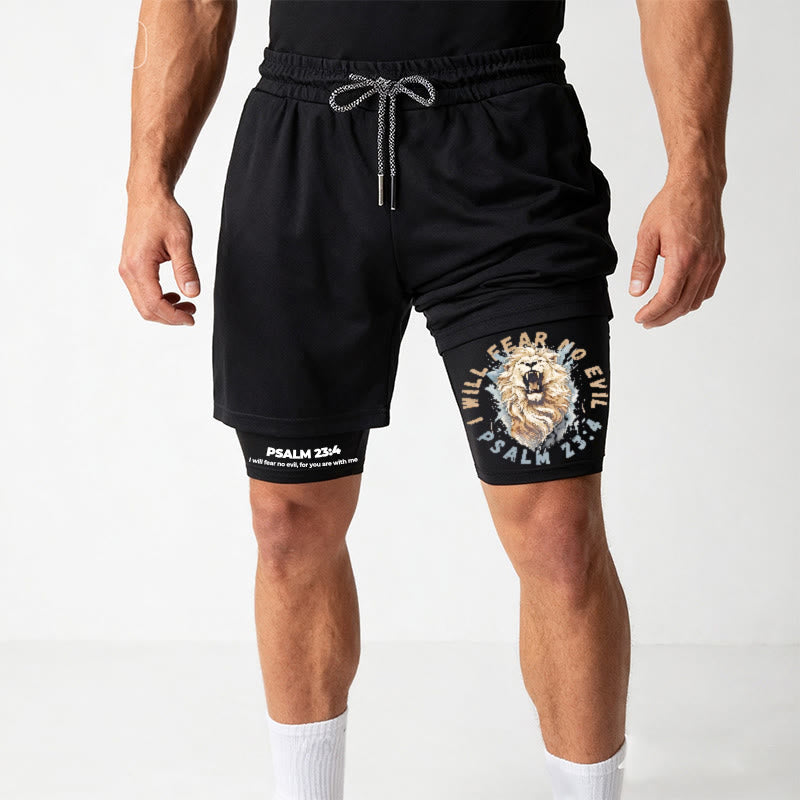 Christianartworkshop Psalm 23 I Will Fear No Evil Printed Shorts
