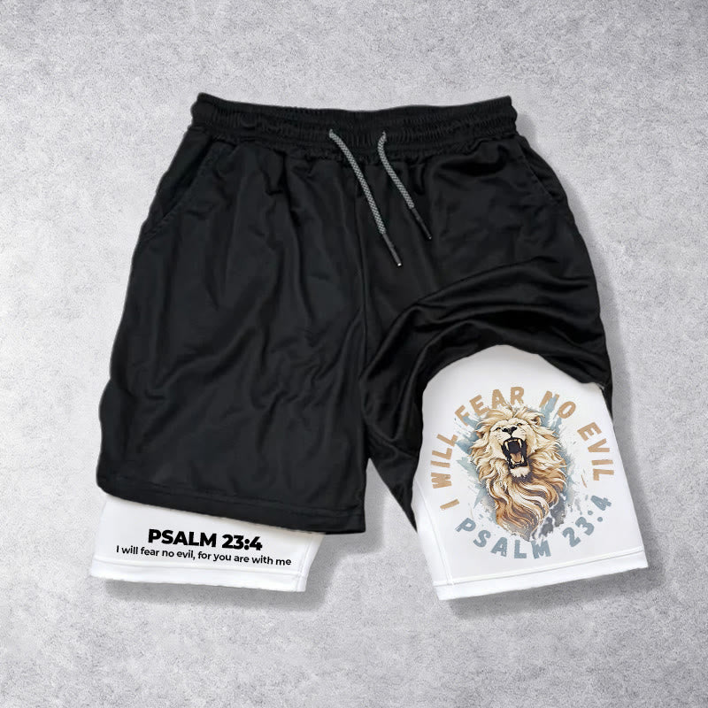 Christianartworkshop Psalm 23 I Will Fear No Evil Printed Shorts